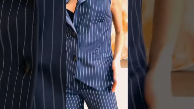 TM Domenica Оригинальный костюм в полоску New Collection 2019 смотреть онлайн
