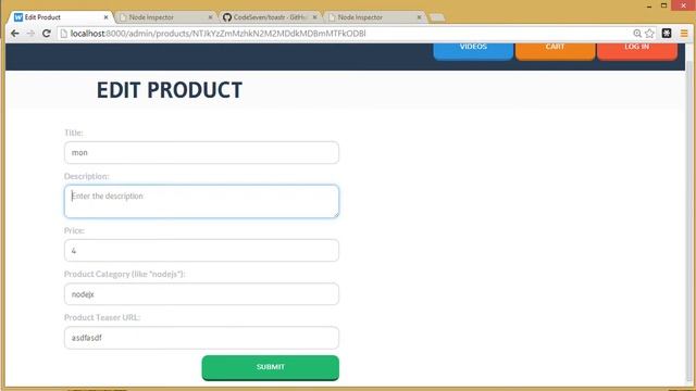 Node.js Shopping Cart - 14 - Admin - POST and Edit Products Continued смотреть онлайн