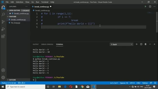 Break and Continue Statement in Python Programming (Hindi) || Python Tutorial For Beginners смотреть онлайн
