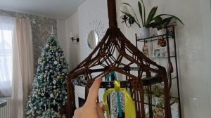 Качели (шатер) для сада, осилила))) Как рассчитывала шнур, рисовала схему и затягивала узлы.