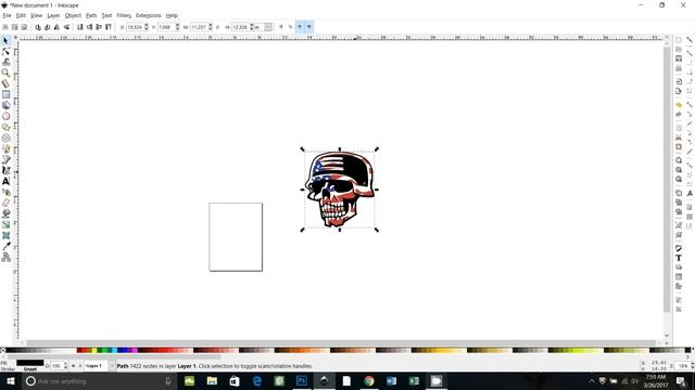 Inkscape: American Flag Skull Fill