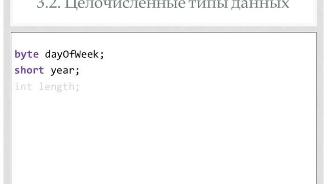 Java. Типы данных смотреть онлайн