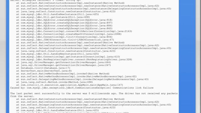 jdbc : Could not create connection to database server смотреть онлайн