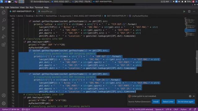 Network Security - Network Traffic Sniffer In Python смотреть онлайн