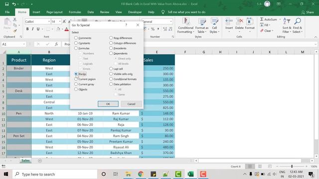 Fill Blank Cell in Excel With Value Above Cell | Excel Tips and Tricks in Hindi смотреть онлайн