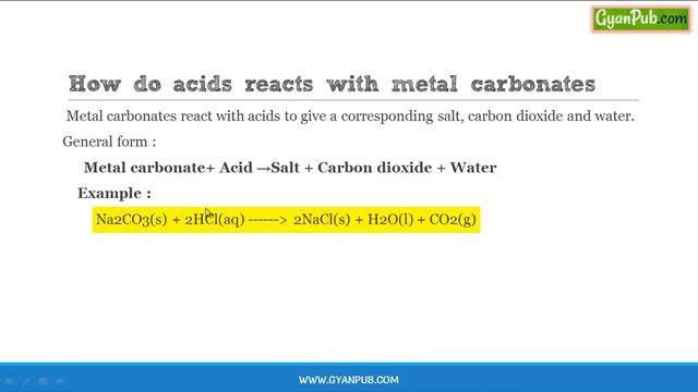 How acids react with metal carbonates CBSE Class 10 Chemistry Notes смотреть онлайн