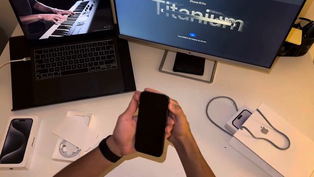 Unboxing new iPhone 15 Pro Blue Tiranium - Распаковка нового iPhone 15 Pro Blue Titanium смотреть онлайн