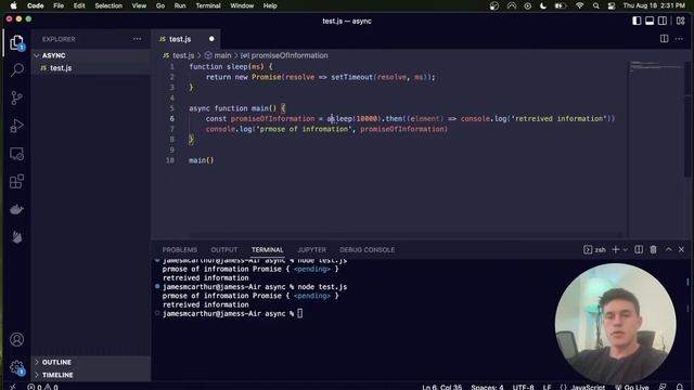 Async Await & JavaScript Promises in 8 minutes смотреть онлайн