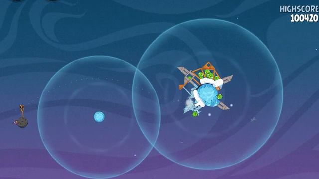 Прохождение Angry Birds Space. Эпизод Cold Cuts. Уровень 2-23 смотреть онлайн