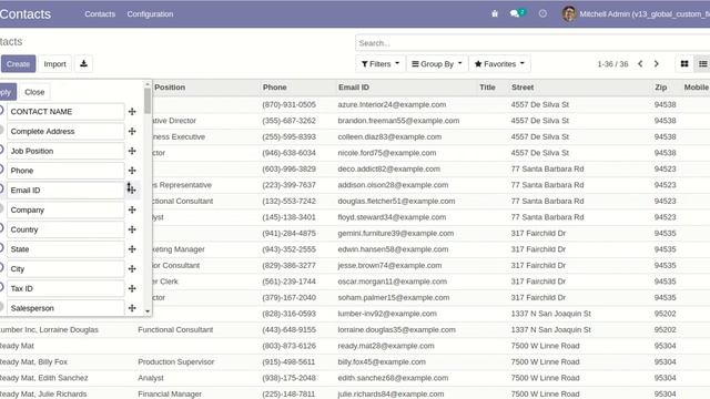 Global Custom Fields - Tree View Odoo смотреть онлайн