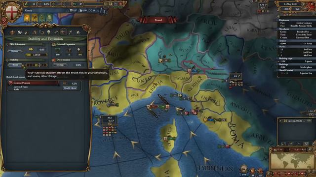 Europa Universalis IV [Genoa] 10 - A new province turns Genoese yellow! смотреть онлайн