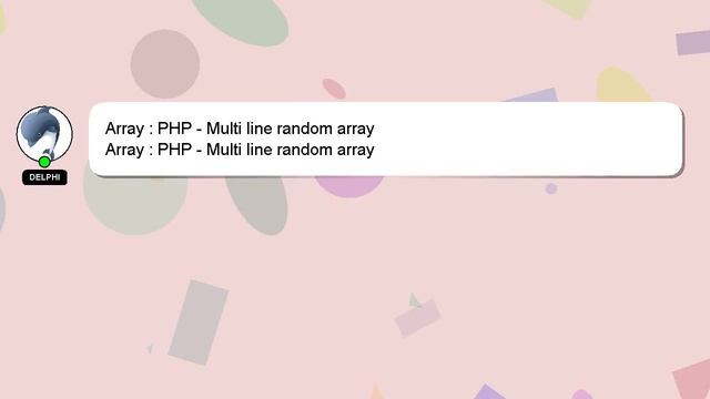 Array : PHP - Multi line random array смотреть онлайн