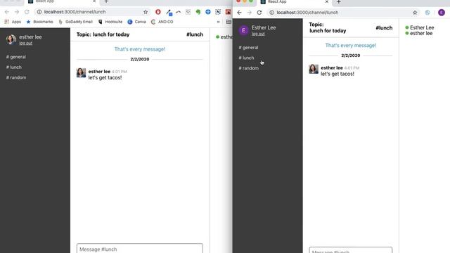 react hooks chat app screen recording смотреть онлайн