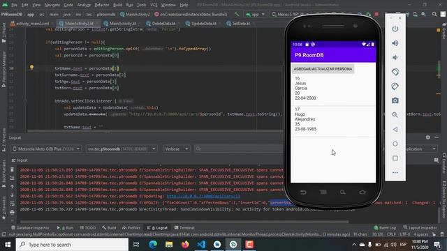Práctica 12. Base de personas (Asynctask) смотреть онлайн