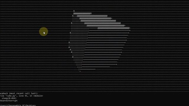 render spining cube in cmd via python смотреть онлайн