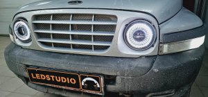 TagAZ Тагер модернизация фар от Ledstudio. Тюнинг фары 7D. Круглые универсальные лэд фары.