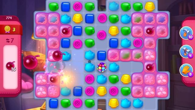 HomeScapes Level 774 No Boosters (16 Moves)