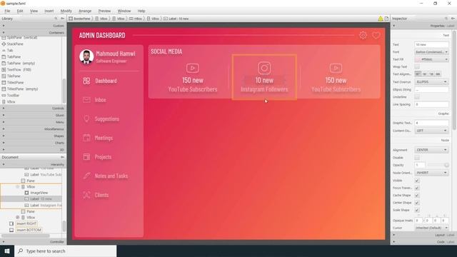 JavaFX UI: Admin Dashboard Design With Line Chart & Pie Chart смотреть онлайн