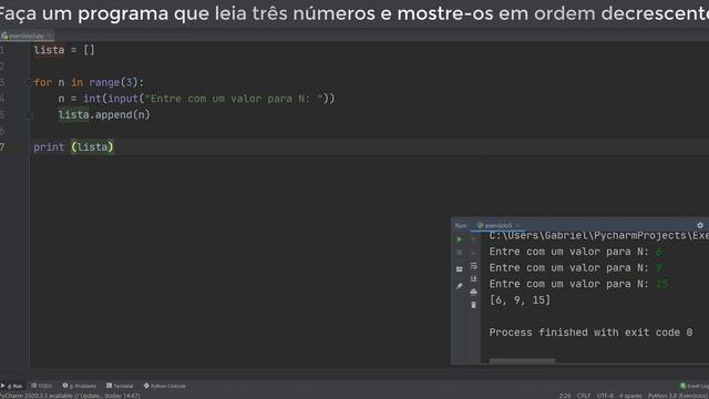Faça um programa que leia três números e mostre os em ordem decrescente (Python) смотреть онлайн