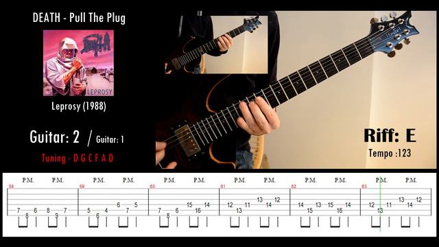Death - Pull The Plug - Guitar riffs with tabs / cover / lesson смотреть онлайн