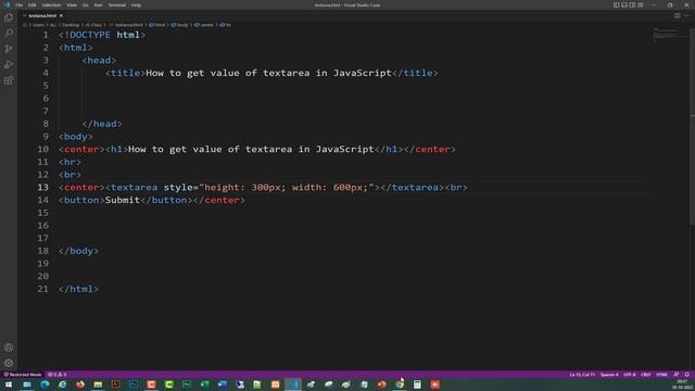 How to get value from textarea in javascript | textarea value in JavaScript in Hindi смотреть онлайн