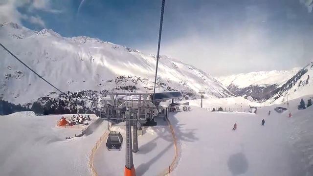 obergurgl hohgurgl lift HOHE MUT 1-2 back view GoPro / обергургль хохгургль подъёмник вид назад смотреть онлайн