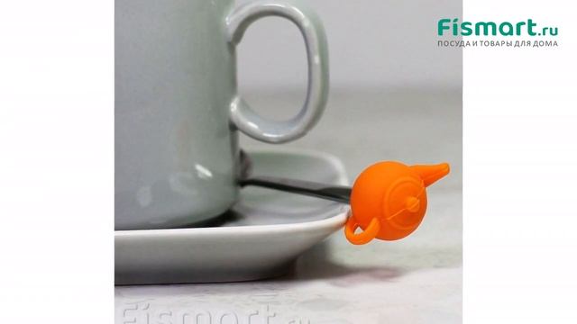 Сервировка стола: обзор Чайная ложечка с силиконовой фигуркой 13 см Чайник Fissman 3770.or, купить смотреть онлайн