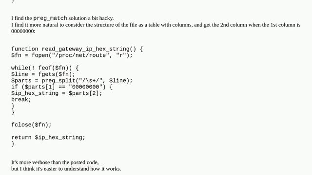 Codereview: Parsing gateway ip from /proc/net/route in a docker container смотреть онлайн