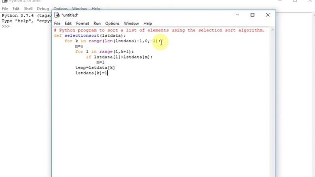 python selection sort смотреть онлайн