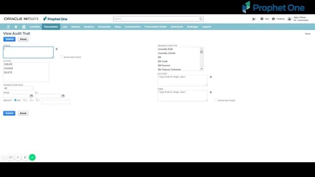Viewing the Transaction Audit Trail - NetSuite Tips & Tricks - Prophet One смотреть онлайн