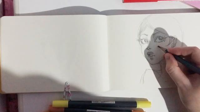 Sketch With Me//рисую в скетчбуке