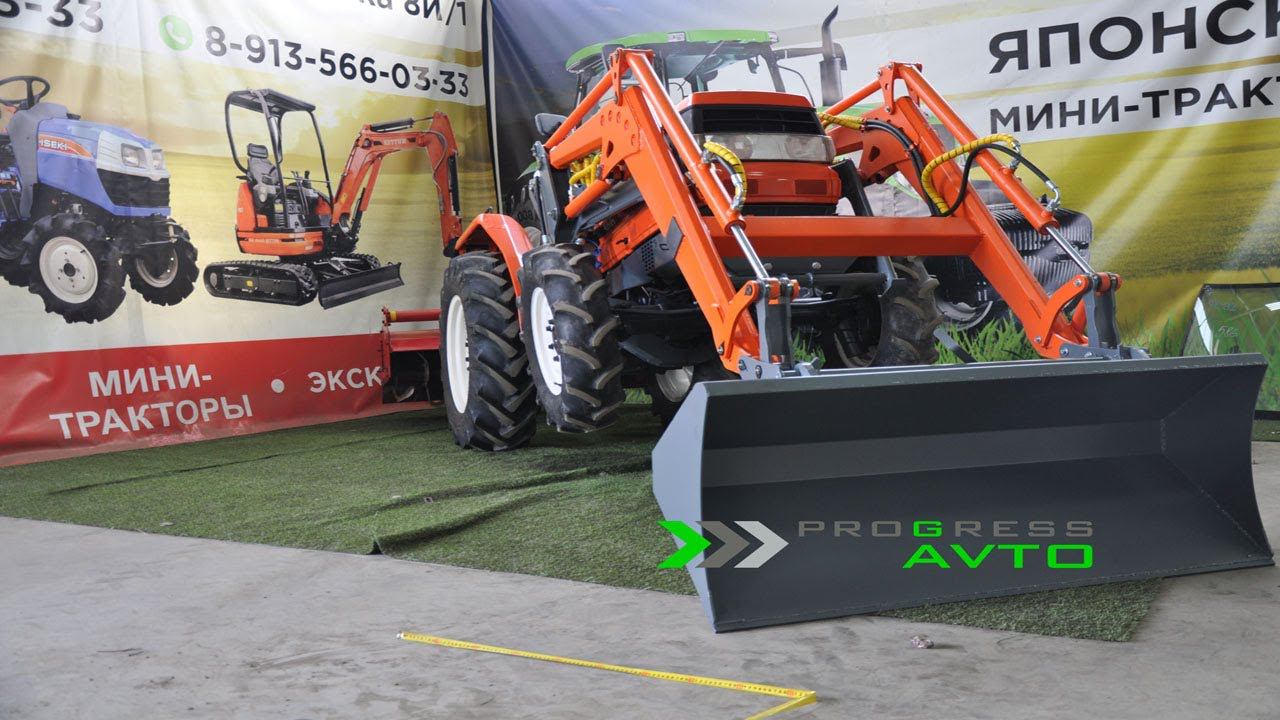 KUBOTA GL29 минитрактор с фронтальным погрузчиком усиленная фреза реверс прогресс авто Красноярск смотреть онлайн