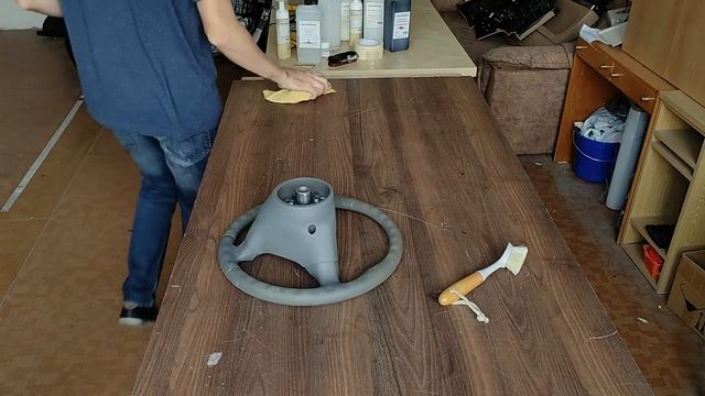 Покраска руля в чёрный цвет. смотреть онлайн