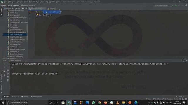 #55-PYTHON TUTORIAL | INDEX ACCESSING IN STRINGS смотреть онлайн