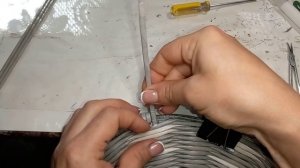 Загибка Обмотка внешняя (валик) из газетных трубочек.