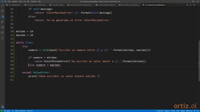 Python Curso V2: 237 Uso de la Cláusula raise para Lanzar Excepciones Personalizadas смотреть онлайн