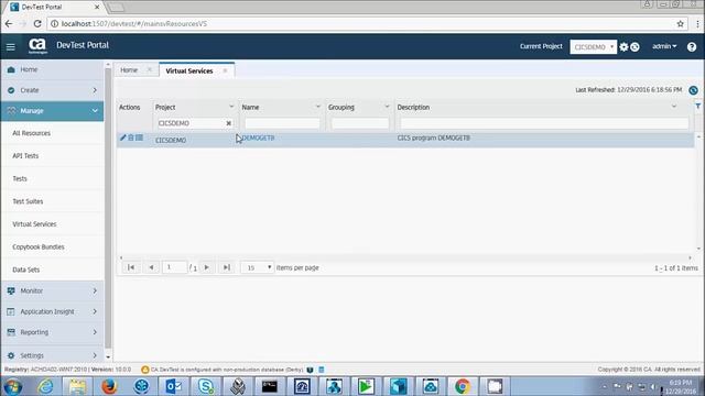 Deploying a CICS Virtual Service in DevTest Portal смотреть онлайн