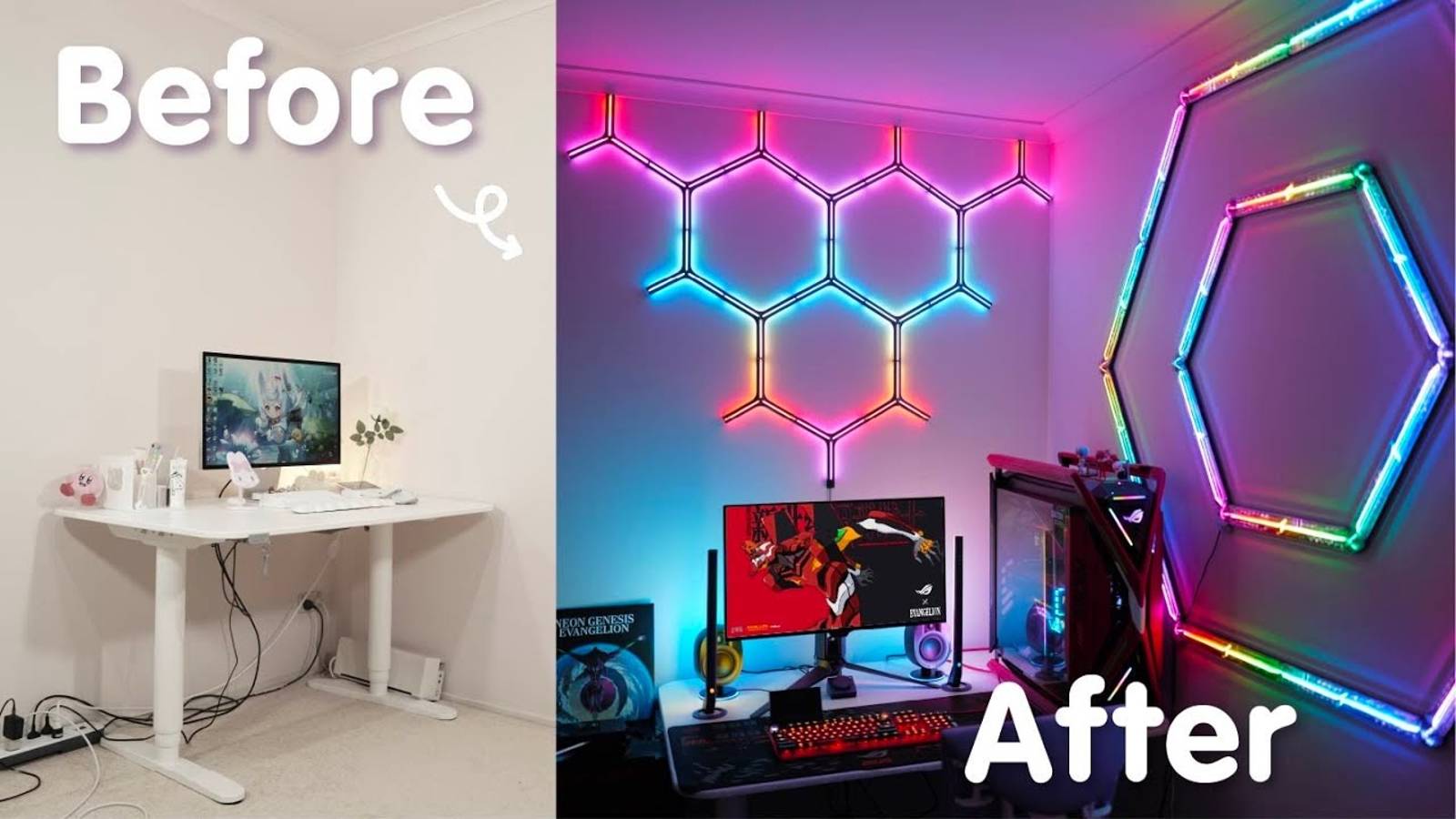 🦄 Dream Gaming Room Makeover ｜ Govee X Evangelion Collaborations ｜ Ultimate Setup 🌟