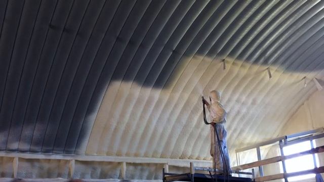 Утепление напылением: бескаркасный ангар. смотреть онлайн