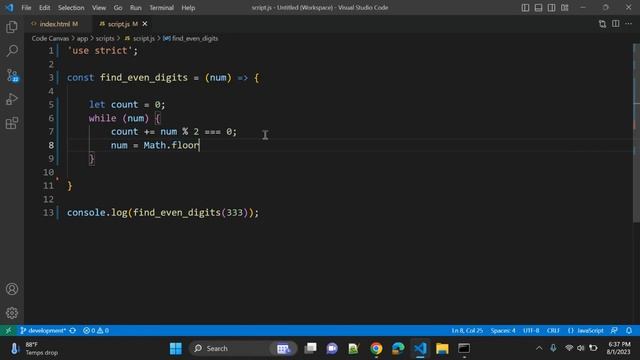 JavaScript | Find Number of Even Digits in a Given Integer ! смотреть онлайн
