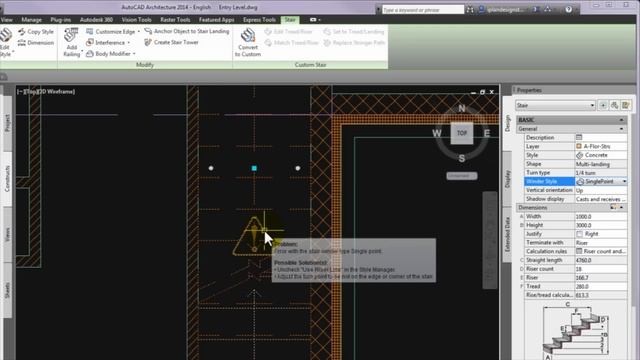 How to create Stair Winder Style | AutoCAD Architecture Tutorial #13 смотреть онлайн