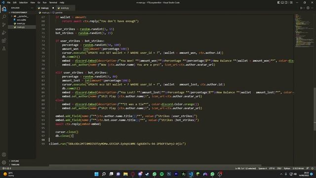 [NEW] Discord Economic Bot | Gamble & Slots | Part 2 | Python смотреть онлайн