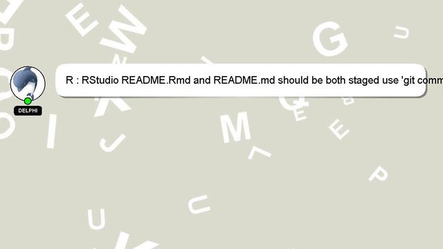R : RStudio README.Rmd and README.md should be both staged use 'git commit --no-verify' to override смотреть онлайн