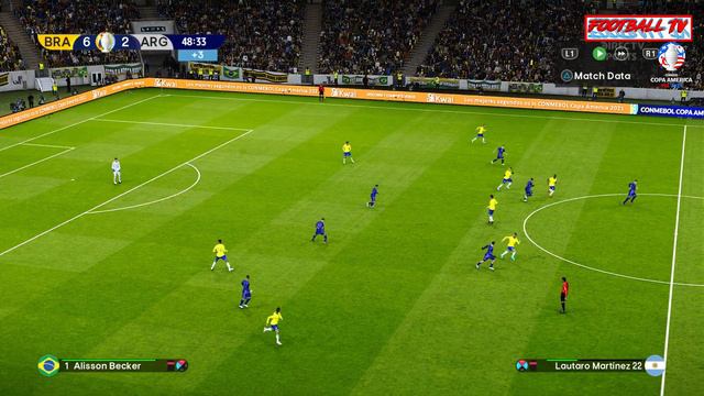 BRAZIL vs ARGENTINA | Final Copa America 2024 | Full Match & All Goals | eFootball PES Gameplay смотреть онлайн
