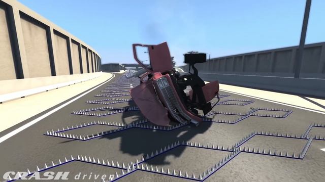 400+ SPIKE STRIPS CHALLENGE - BeamNG Drive | CRASHdriven