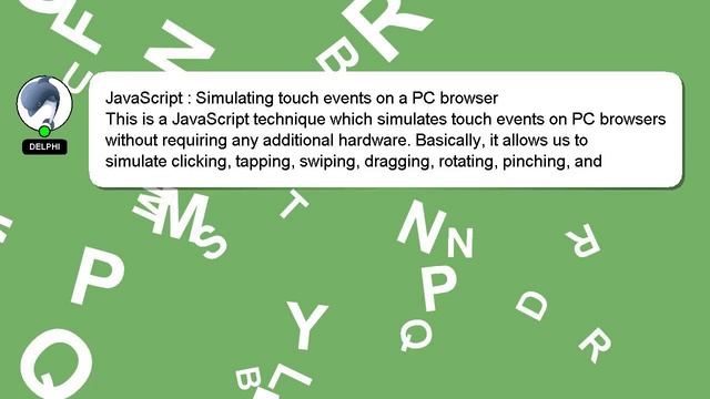 JavaScript : Simulating touch events on a PC browser смотреть онлайн