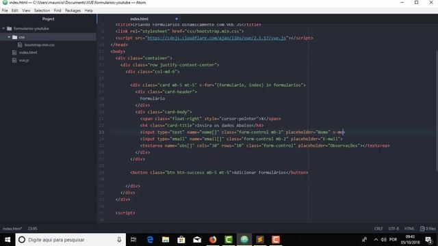 Criação de Formulários Dinâmicos VUE JS смотреть онлайн