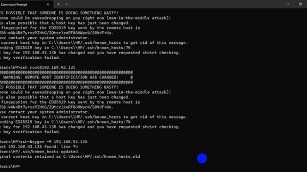 How to fix WARNING REMOTE HOST IDENTIFICATION HAS CHANGED|| Host key verification failed