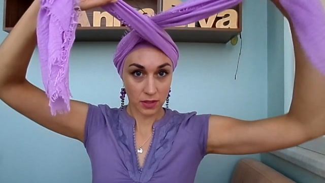 Элементарный тюрбан "КОРОНА" из длинного палантина. Easy head wrap tutorial смотреть онлайн