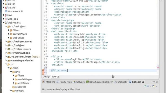 Pima Community College CIS 279 - Java web filters and web.xml modifications смотреть онлайн